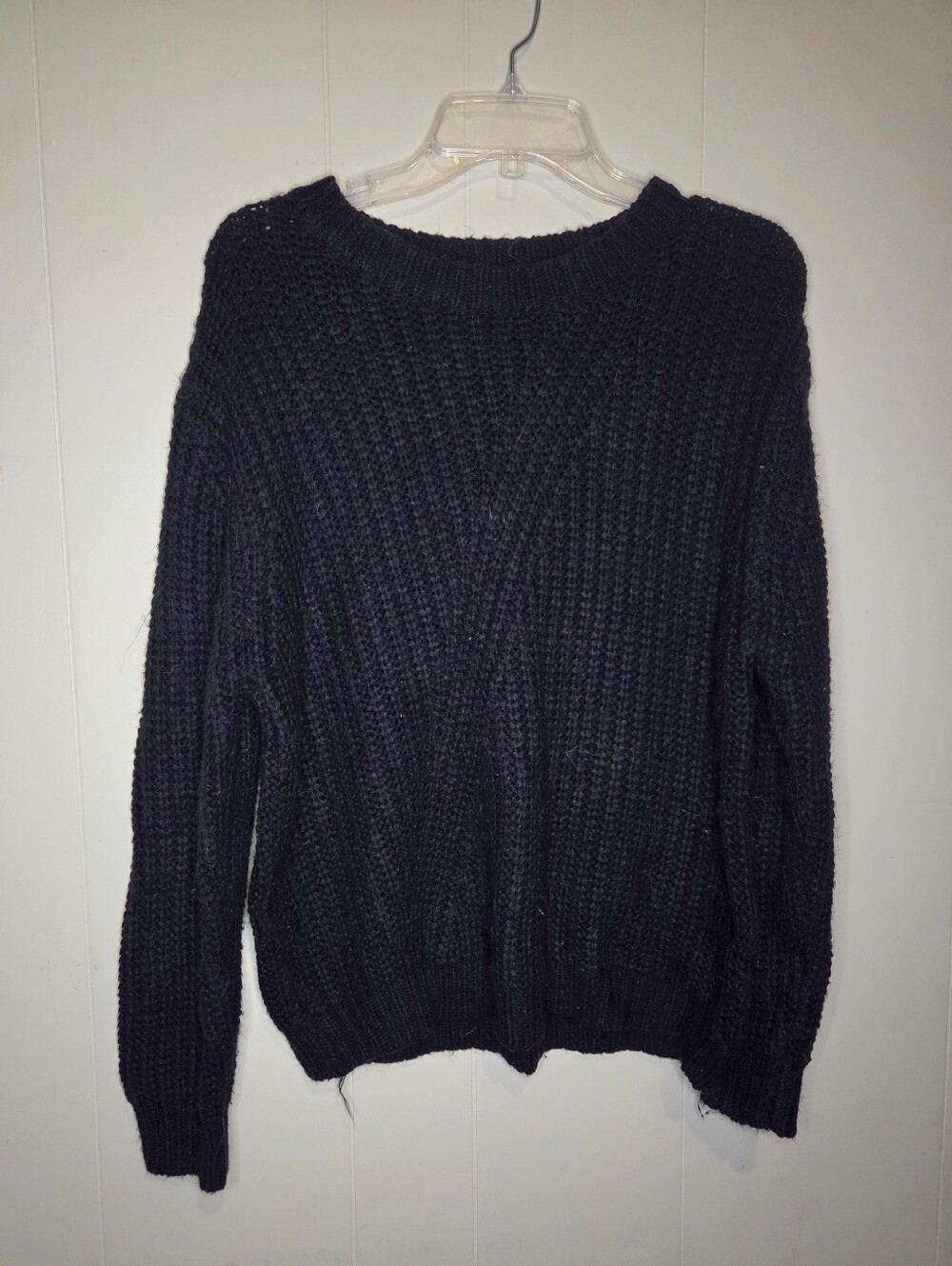 Chunky Knit Sweater Black Size L Shein
